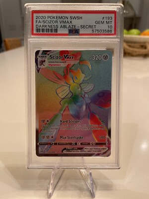 2020 Pokemon Darkness Ablaze Scizor VMAX Holo Secret Rainbow Rare