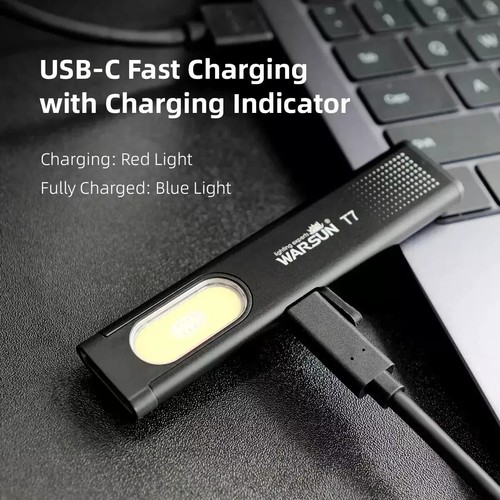 Warsun LED Keychain Flashlight USB-C Rechargeable 800Lm Mini Torch Pocket Light - Picture 6 of 10