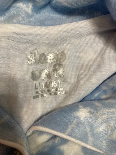 Sleep On It Girls Minky Fleece Button-Up Pajama Set Blue L - 第 5/5 張圖片