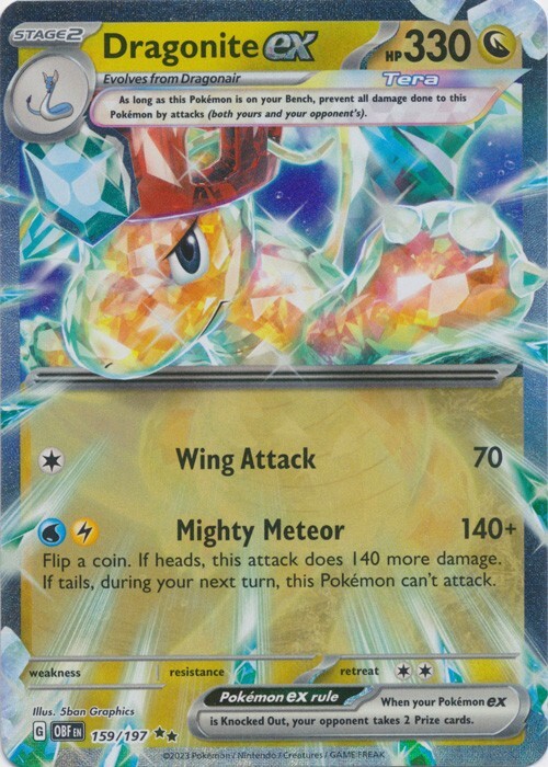 Dragonite ex 159/197 Double Rare Obsidian Flames Pokemon TCG
