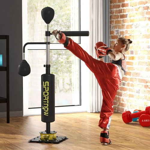 Boxing Bag, Freestanding Punching Bag, with Reflex Bar, Speed Balls, - Picture 10 of 11