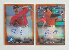 2016 Bowman Chrome Prospects Orange Refractor /25 Ricardo Sanchez/Jonah Arenado
