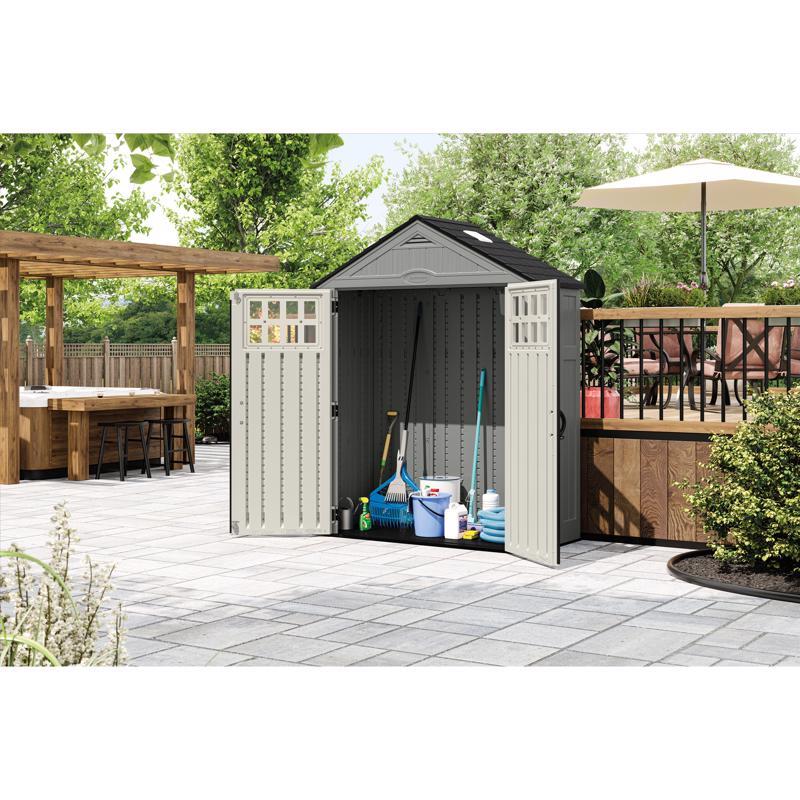 Suncast Everett 6 ft. x 3 ft. Resin Vertical Peak Storage Shed with