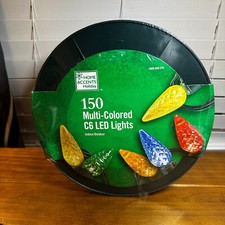 150 Light Faceted LED C6 Multi Colored String Lights Spool