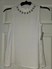 Elle Size Medium White Gemstone Top