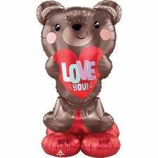 Día de San Valentín AirLoonz Oso de Peluche Marrón 49" Globo de Lámina