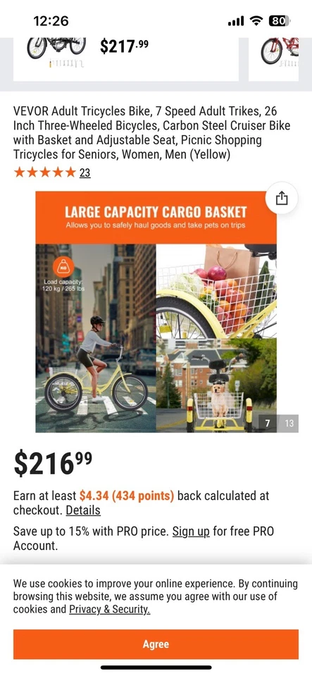 Triciclo Vevor para adultos Foto 2 de 4