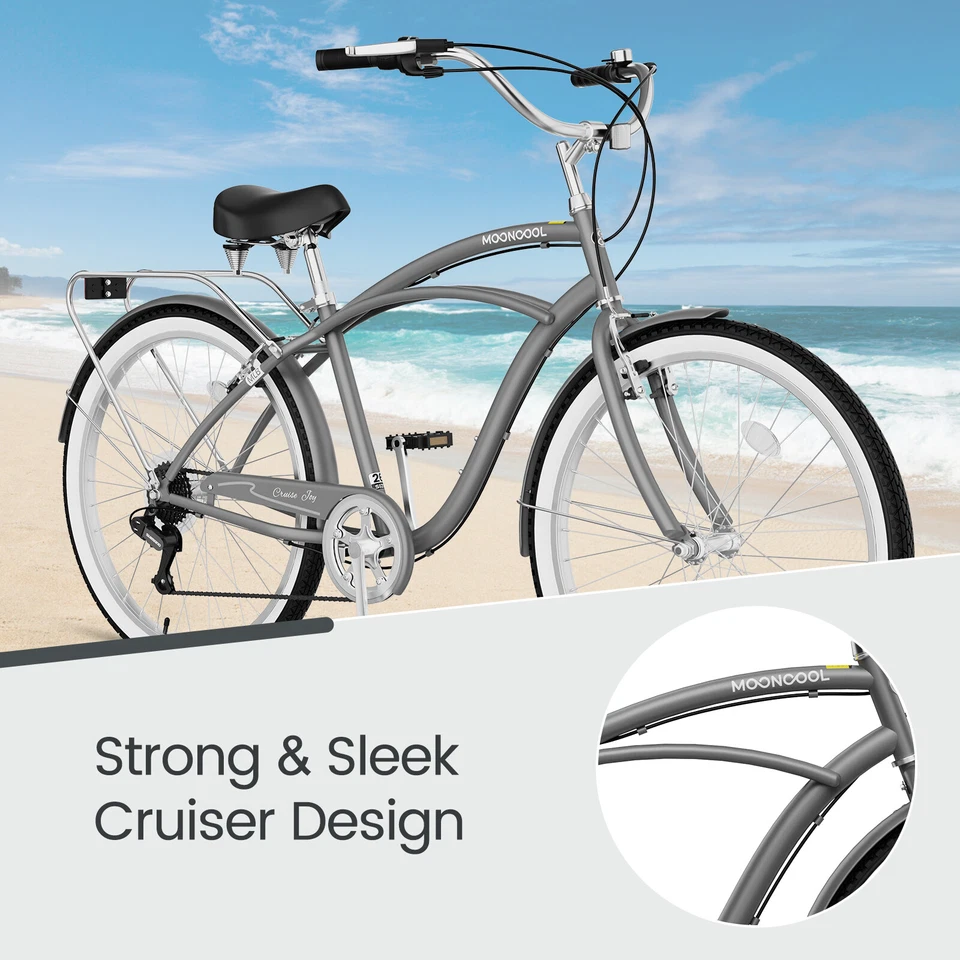 MOONCOOL Beach Cruiser Bike, 24 inch Commuter Bicycle for Adult Men and Women - Image 3 of 4
