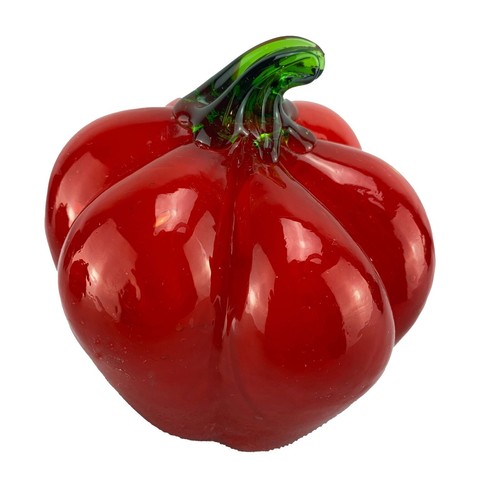 Glass Fruit & Vegetables Grapes, Orange, Pepper, Apple Murano Style 4 Piece - Picture 7 of 10