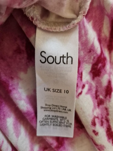 South Pink & White Tie Dye Print Bubblehem Top Size 10 (more like a 14) - Picture 4 of 5