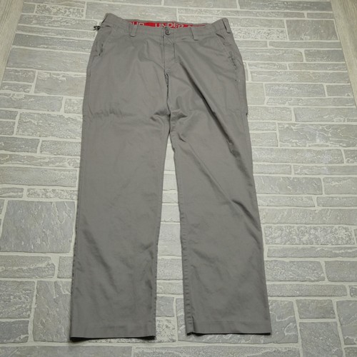 Under Armour Golf Pants Adult Size 40x34 Gray Cotton Canvas Stretch Waist Mens eBay