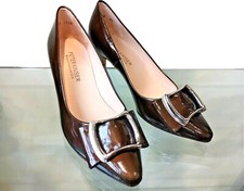 Peter Kaiser 'Mali' Women's Elegant Brown Patent Leather Smart Court Shoe