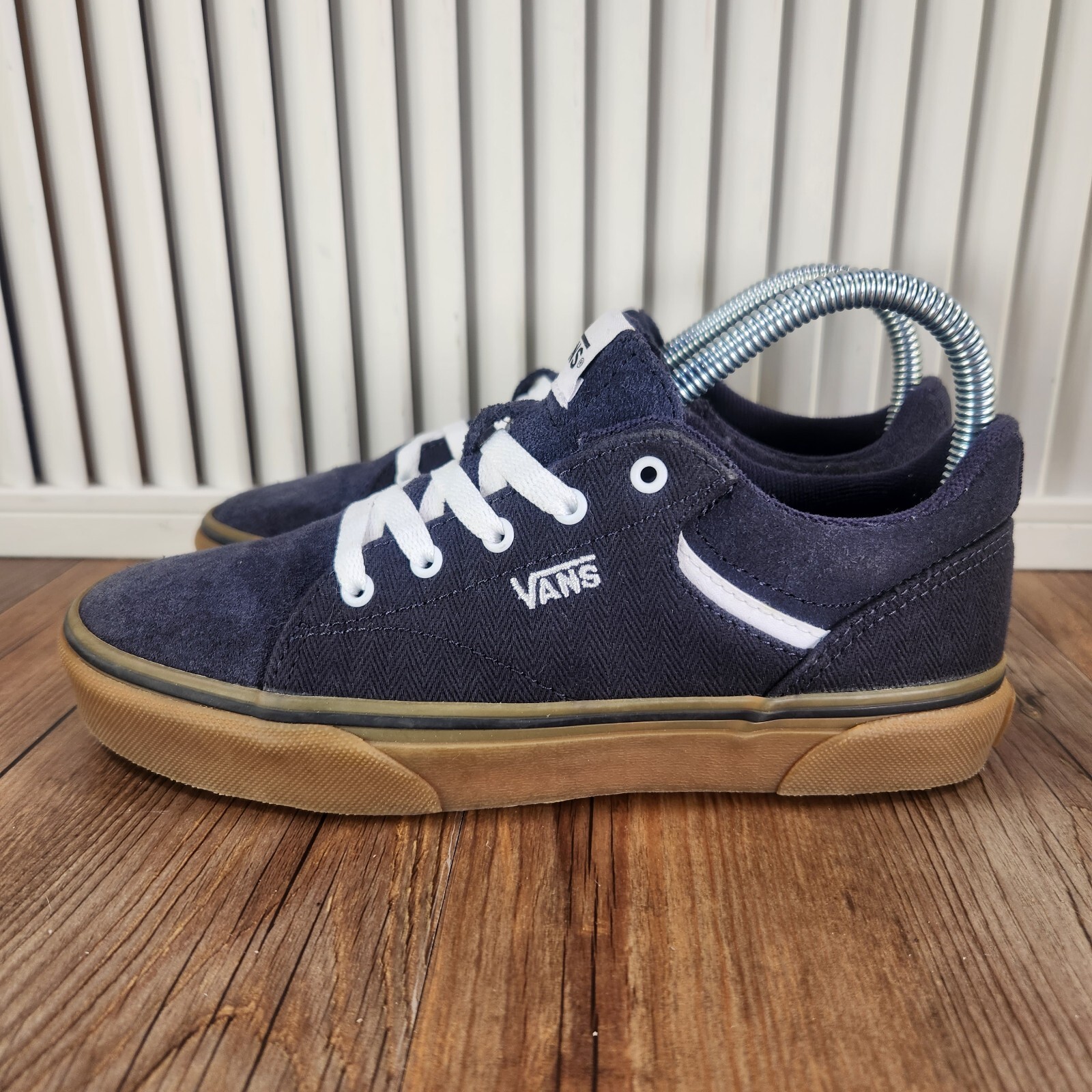 SAOLA Scarpe sneakers basse VANS Seldan Youth taglia 4 blu navy scamosciate tela suola gomma skate
