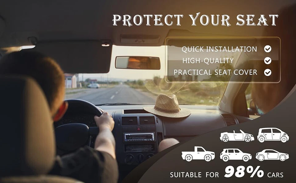 Leather Car Seat Covers Anti-Slip for SUV Pick-up Truck Sedan Universal Interior - Imagem 4 de 4