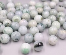 20pcs Real Grade A Natural Jade Jadeite Loose Beads 13mm Round Bead For Diy