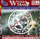 The Wicked Man - I Will Not Comply Star Skull Circle Sticker Decal