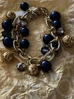 Brighton NWT Contempo Chic  Necklace,Bracelet & Tin•Deep Sea Blue Goldtone Links — photo 9