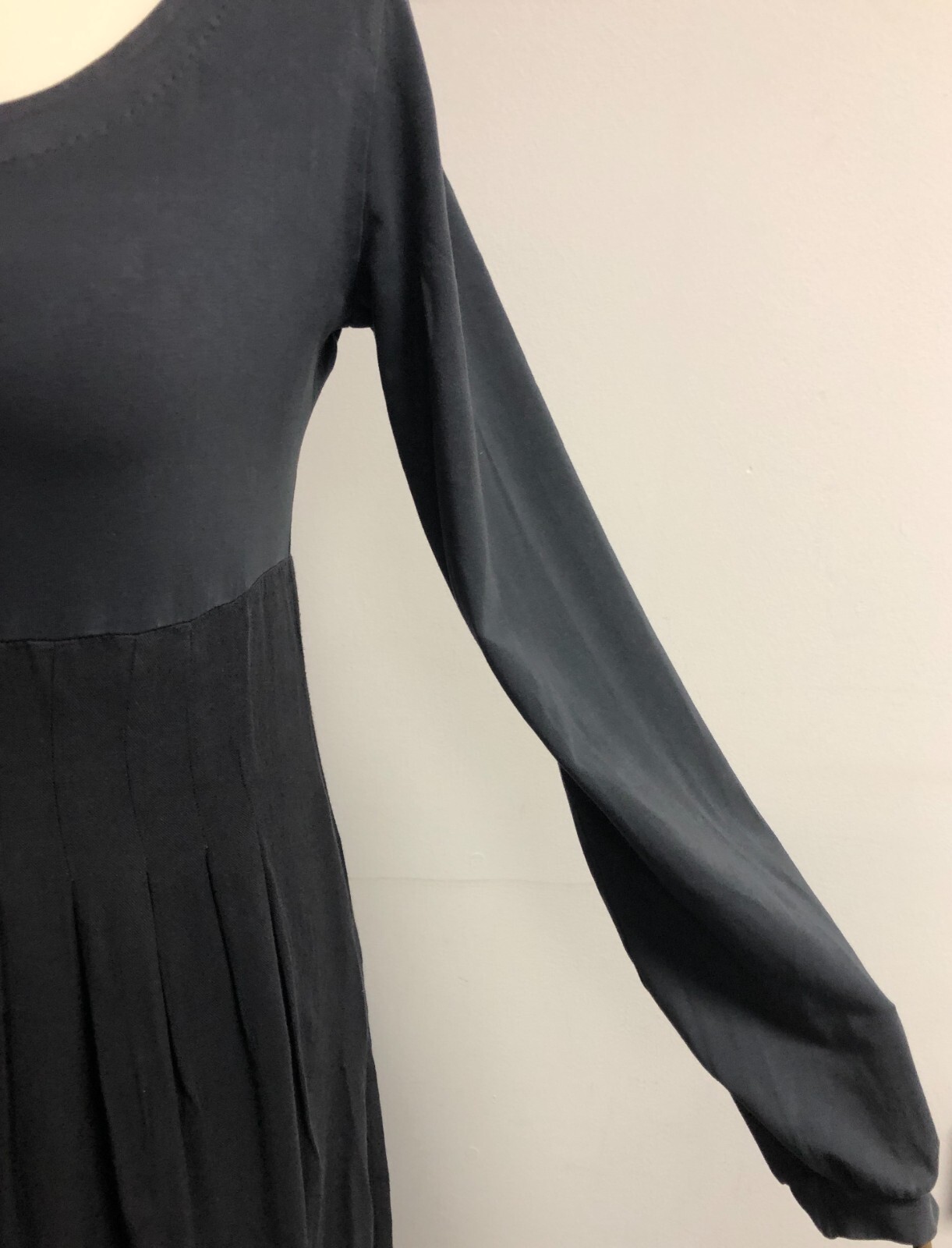 European Culture Royal Dye Dress UK-Medium Grey Fit & Flare Scoop Neck Pre-Owned image 4