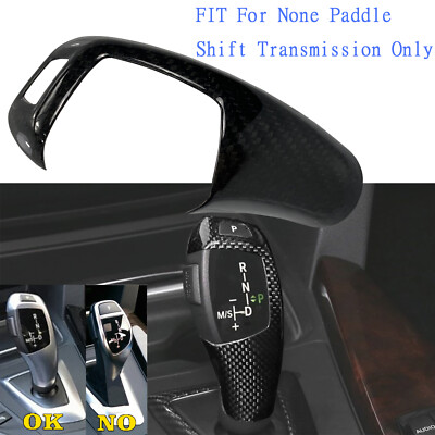 Real Carbon Fiber Handle Gear Shift Knob Trim Cover Fits 07-13 E70 X5 X5M