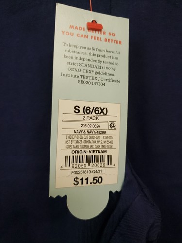 NEW Cat & Jack Girls Cotton Comfort Leggings 2 Pair Blue Sz 6/6X NWT - Picture 2 of 10