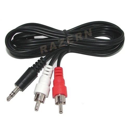 STEREN ELECTRONICS 6' 3.5mm mini plug to RCA cable hook computer to stereo