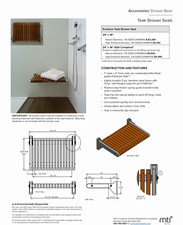 MTI Baths TK-SSEAT2416BHPA Premium Teak ADA Shower Seat 24x16 High Polished