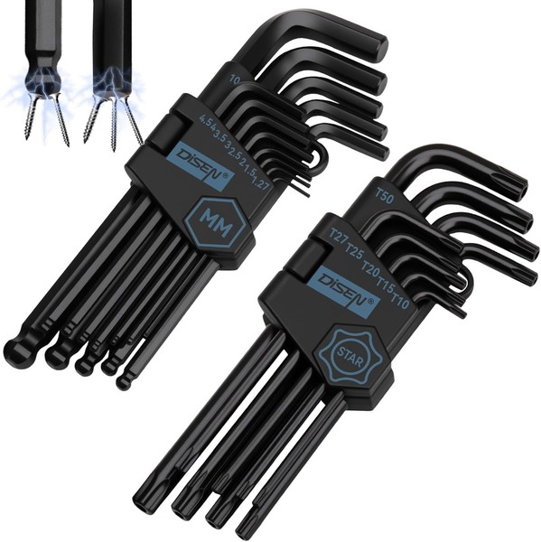Innensechskant-SchlüSsel-Set 22-Teilig Mit Torx Und Kugelkopf 1,27-10 Mm-image