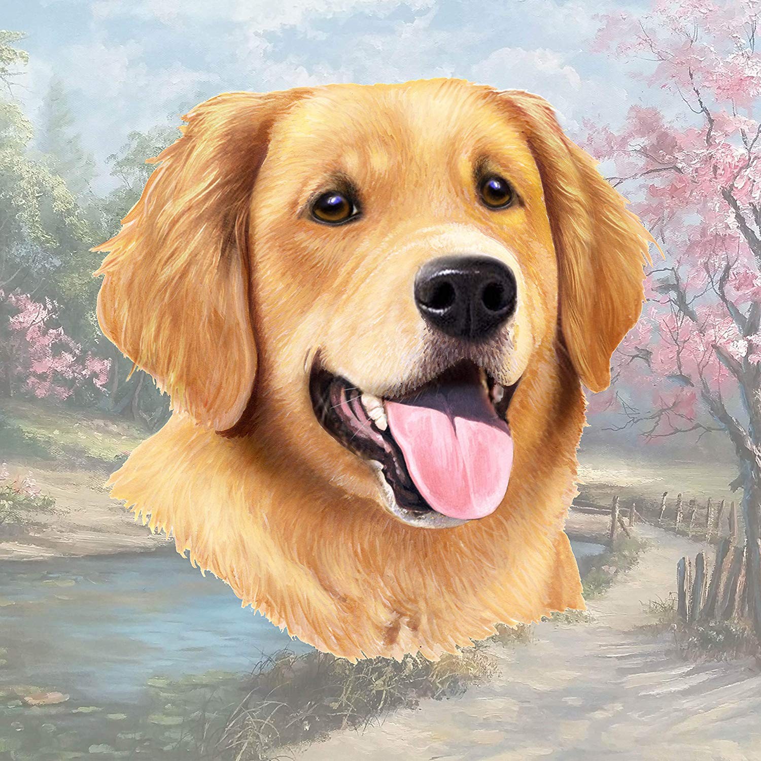Golden Retriever Closeup Tabletop Drink Coaster 1 1990₽