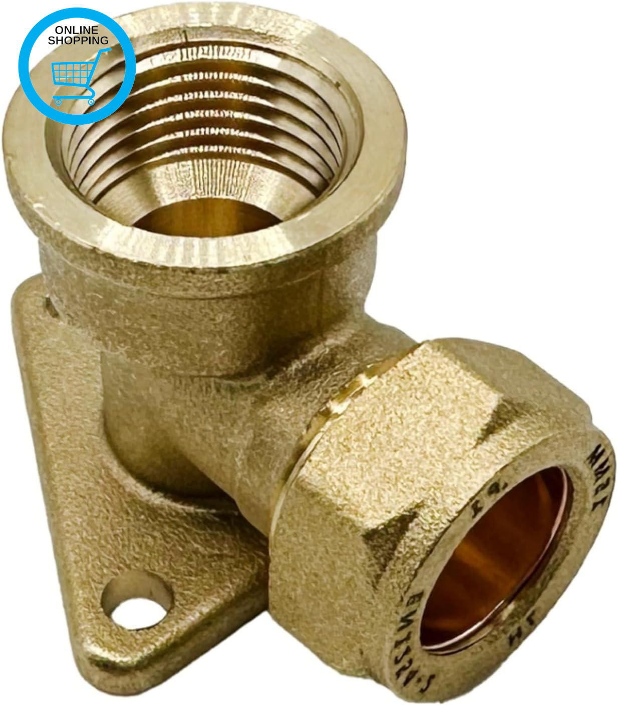 15Mm X 1/2 Inch Female Compression Wall Plate Elbow for outside Tap – Brass Wall