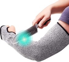 Cut Resistant Sleeves with Thumb Hole 18" Arm Protection Bite Proof for Thin ...