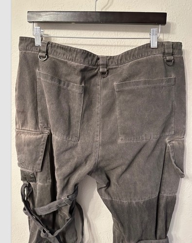 Darker Waves Unisex Distressed Strappy Cargo Pant size L skate goth punk grunge - Picture 6 of 9
