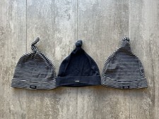 Baby Gap Set of 3 Baby Boy Girl Unisex Top Knot Hat Beanie Cotton 3-6m 6-12m EUC