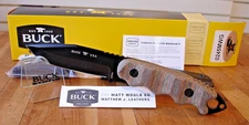 NIB NOS BUCK 245 MWG MATT WOULD GO 5160 BLADE CAMO MICARTA HANDLE KYDEX SHEATH