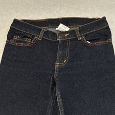 Girls Bootcut Jeans Sz 10 Dark Wash Rhinestone Pocket Denim Y2K Z Cavaricci