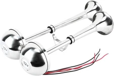 12V 125DB Stainless Steel  Electric Boat Dual Trumpet Horn for Marine 18-1/2"