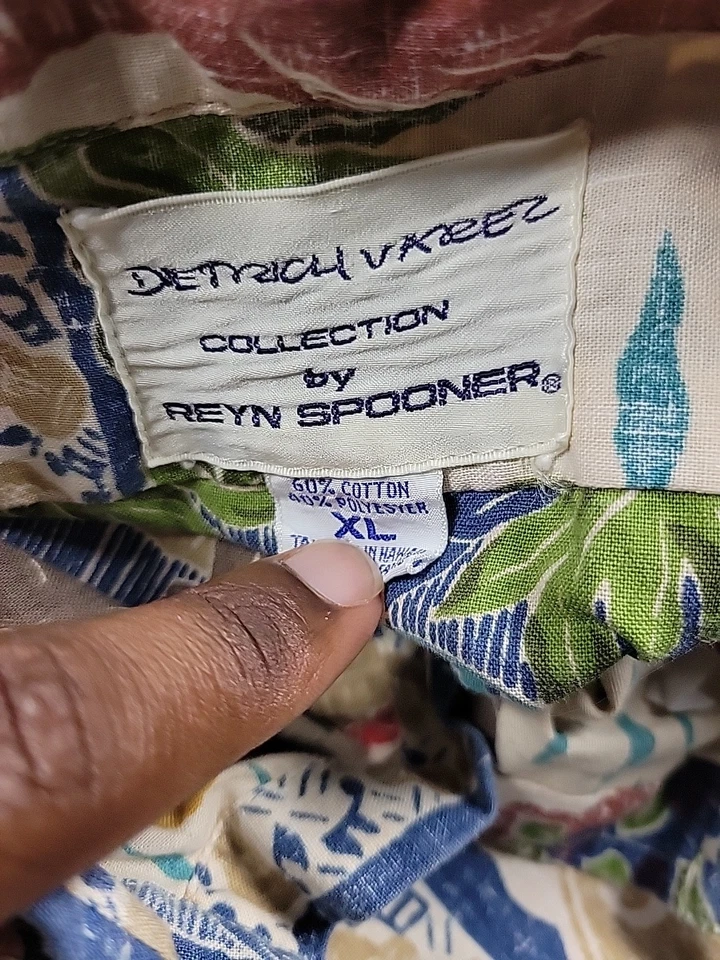 Camisa Reyn Spooner Detrich Varez Para Hombres XL Guitarra Hawaiana Estampado Floral Envejecido Foto 2 de 4