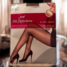 Hanes Silk Reflections Barely There Control Top Ultra Sheer Pantyhose Sz CD