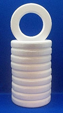 10 Pc EPS Polystyrene Wreaths 10"X2" White Craft Styrofoam Floral Ring with Roun