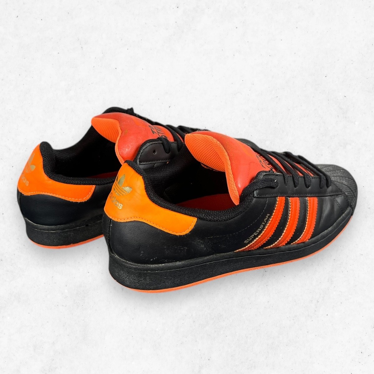 Adidas Superstar Low Top Sneakers Black Orange Men Shell-Toe