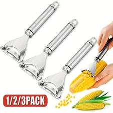 Stainless Steel Corn Cob Peeler Stripper Remover Kitchen Cutter Thresher Tool