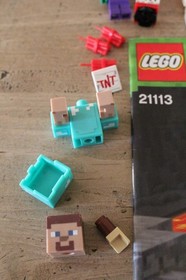 Lego Minecraft Minifigures Lot + Instruction Manual Booklet 21113