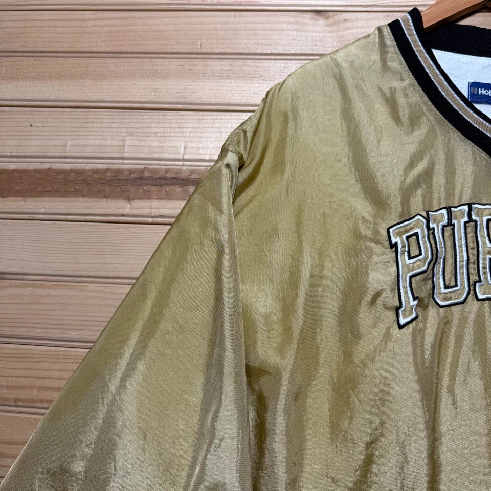 Vintage 90s Purdue Boilermakers NCAA Football Satin Bomber Jacket USA Made - XL - Image 3 of 4