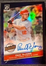2020 Donruss Optic Paul DeJong Purple Highlight Autograph #HS-PD 18/50 Cardinals