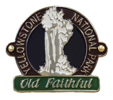 Yellowstone National Park - Old Faithful - Hiking Stick Medallion