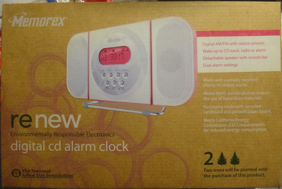 This is a Memorex renew digital CD alarm clock Vintage Never Was Out of the Box