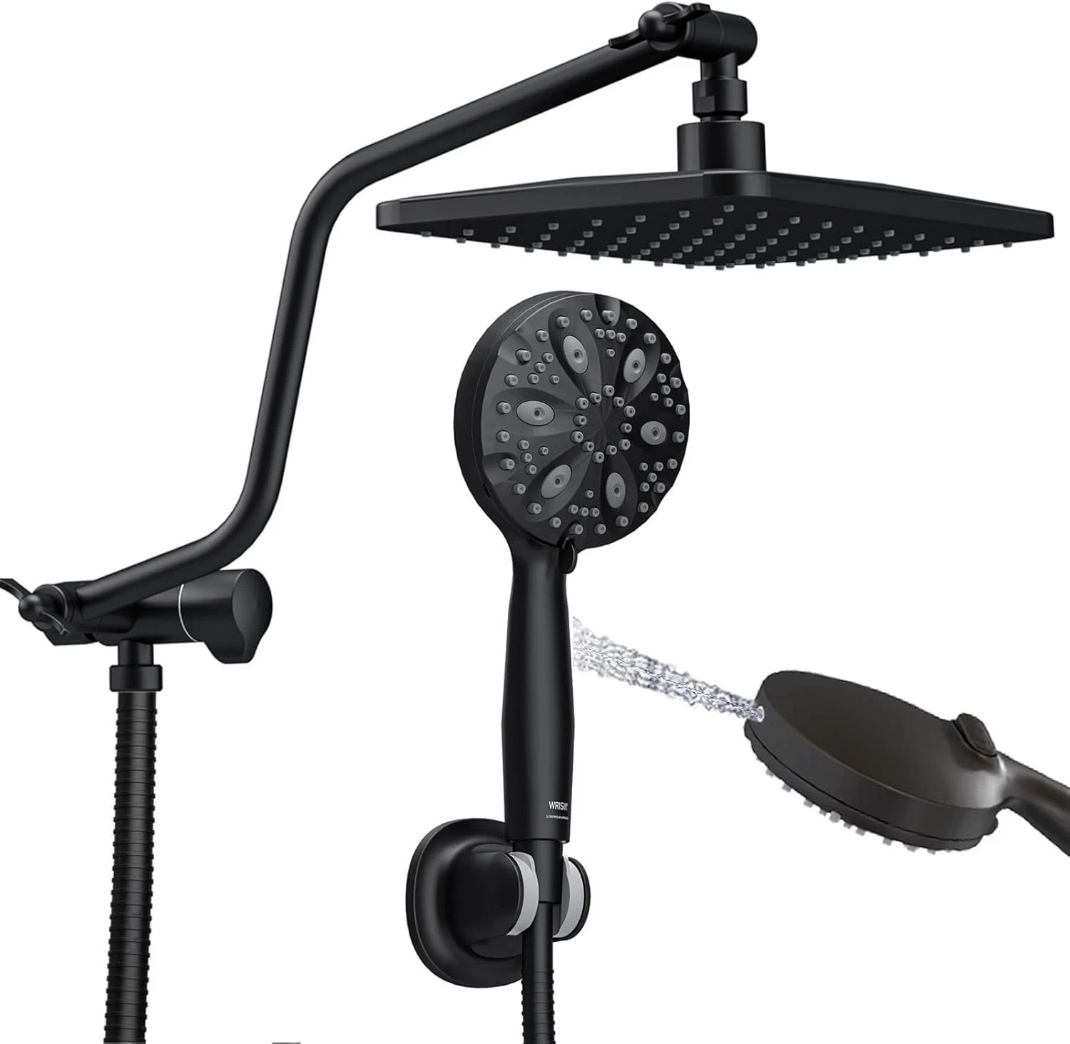 10 Inch Rain Shower Head W/ Handheld Spray 7-Function Handheld Showerhead