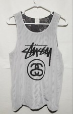 Stussy Carnival Mesh Tank Shirt  Reversible Unisex M  Basketball Skate Surf Gym 
