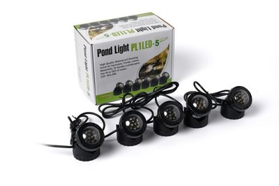 Jebao Submersible LED Pond Light with Photcell Sensor, Set of 5