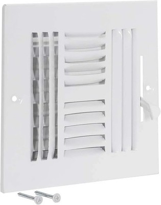 EZ-FLO 6 x 6 Inch (Duct Opening) Air Vent Cover for Wall 6 in. x 6 in., White