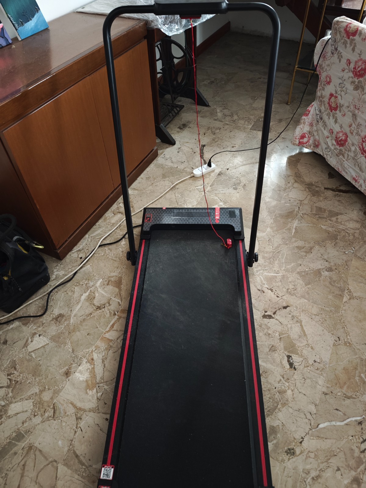 Tapis roulant elettrico pieghevole con pedana 38 cm